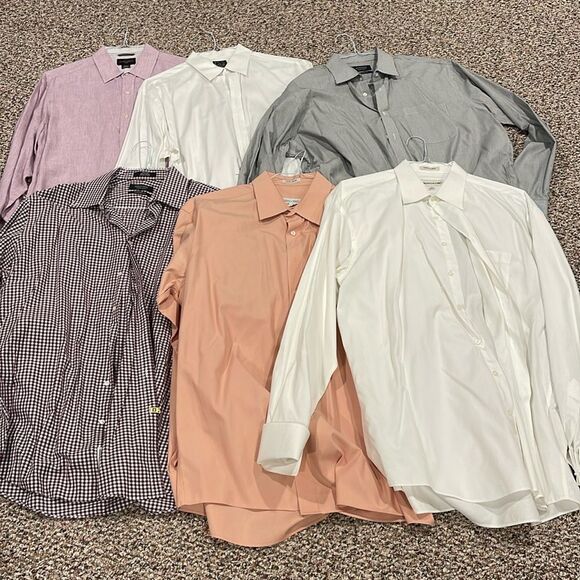 Bundle of 6 mens button down dress shirts - Picture 1 of 7